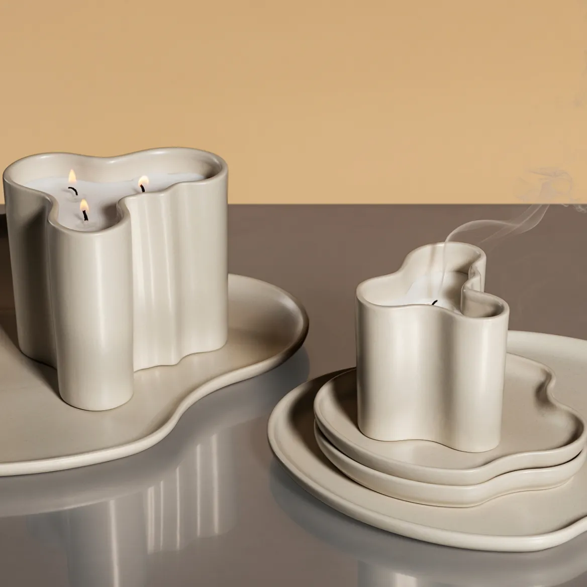 Doftljus 11cm sand<IITTALA