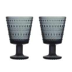 Glas på fot 26cl mörkgrå 2-pack<IITTALA Best
